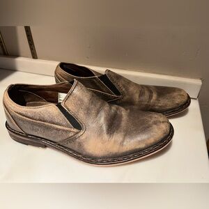 RJ COLT “Griffin” Men's Distressed Slip-On Leather Loafers, Size 10